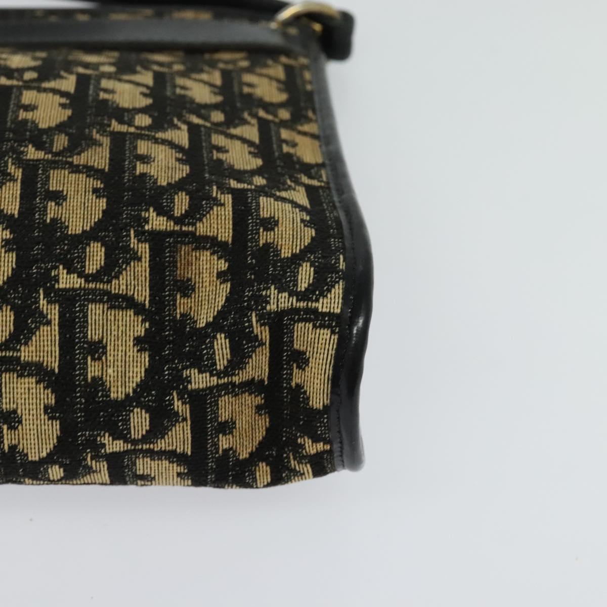 Christian Dior Trotter Canvas Shoulder Bag Black Auth 116422