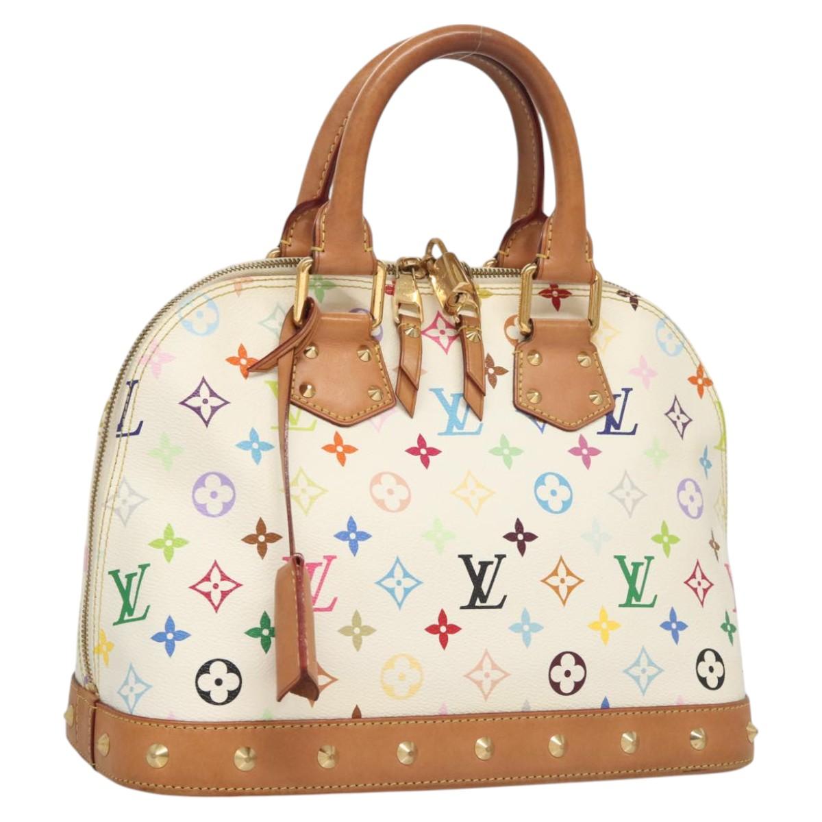 LOUIS VUITTON Monogram Multicolor Alma Hand Bag White M92647 LV Auth 116430A