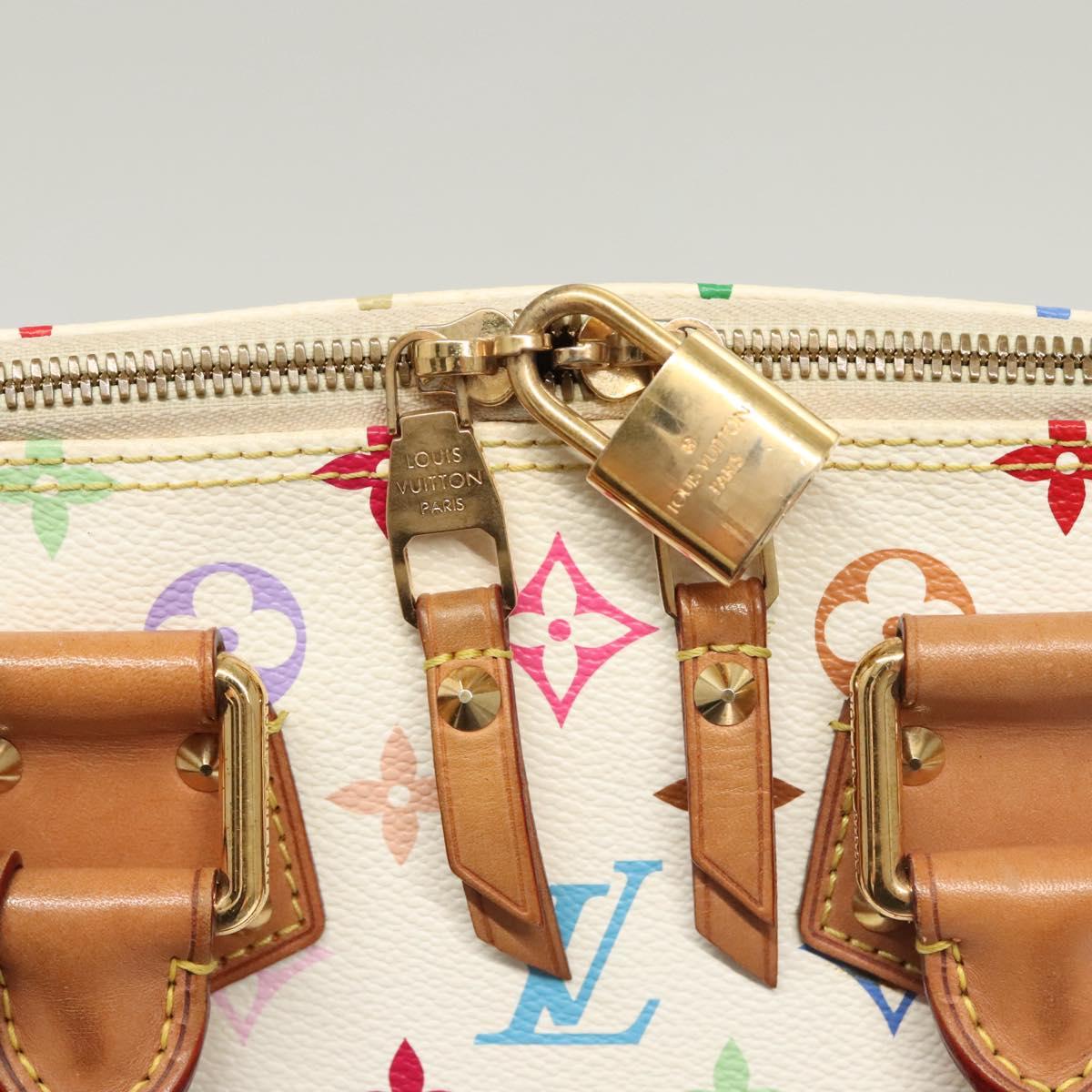 LOUIS VUITTON Monogram Multicolor Alma Hand Bag White M92647 LV Auth 116430A