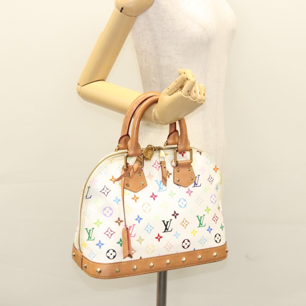 LOUIS VUITTON Monogram Multicolor Alma Hand Bag White M92647 LV Auth 116430A