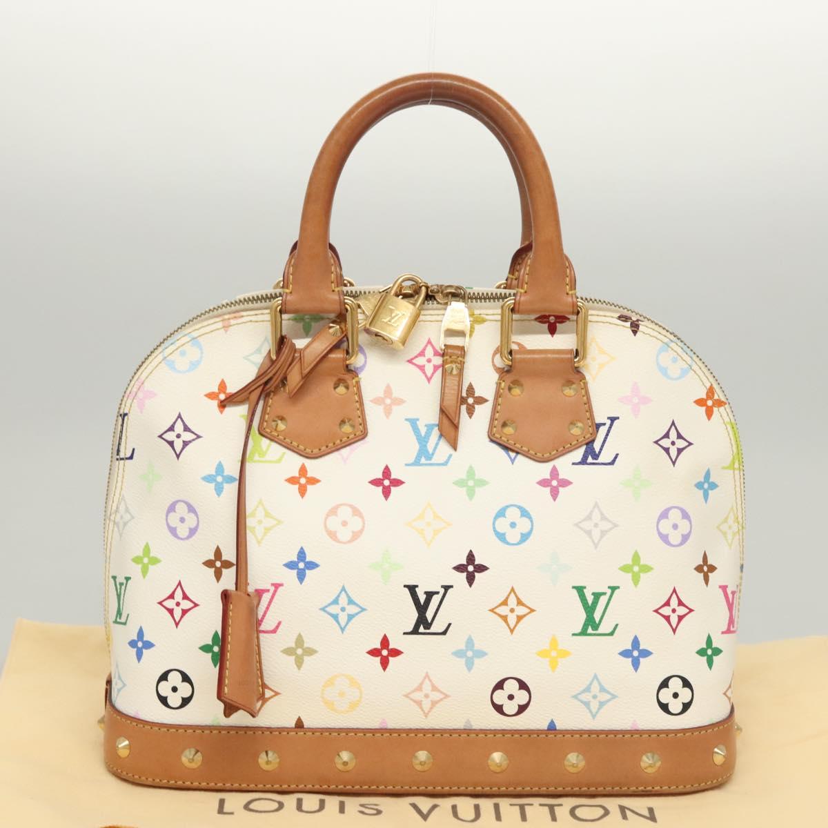 LOUIS VUITTON Monogram Multicolor Alma Hand Bag White M92647 LV Auth 116430A