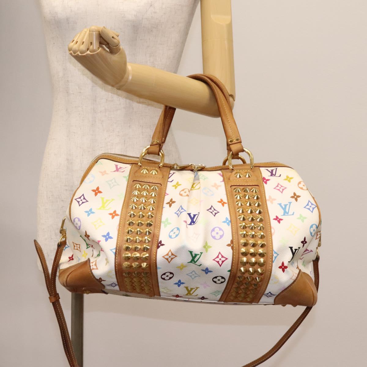 LOUIS VUITTON Monogram Multicolor Courtney GM Bag 2way White M40260 Auth 116431