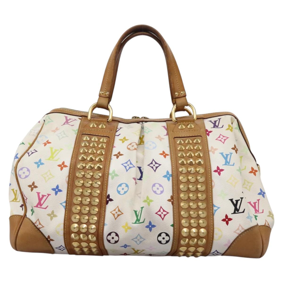 LOUIS VUITTON Monogram Multicolor Courtney GM Bag 2way White M40260 Auth 116431