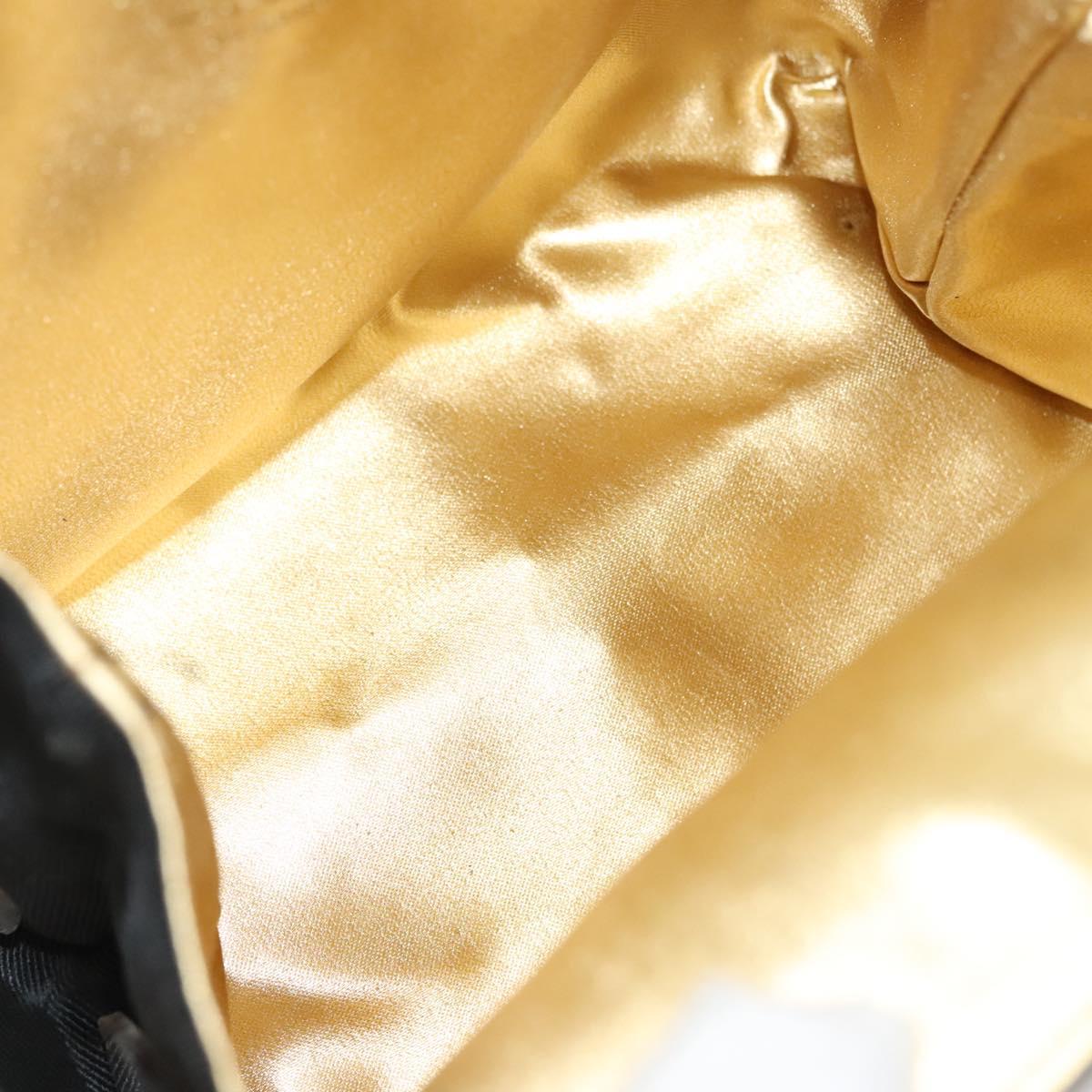 Salvatore Ferragamo Gancini Hand Bag plastic Clear Gold Auth 116442