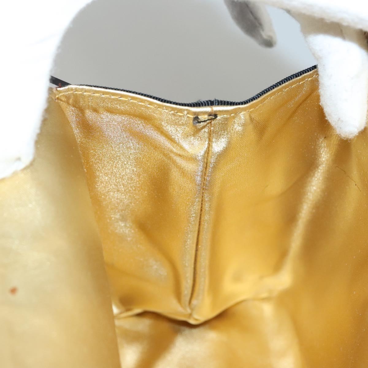 Salvatore Ferragamo Gancini Hand Bag plastic Clear Gold Auth 116442