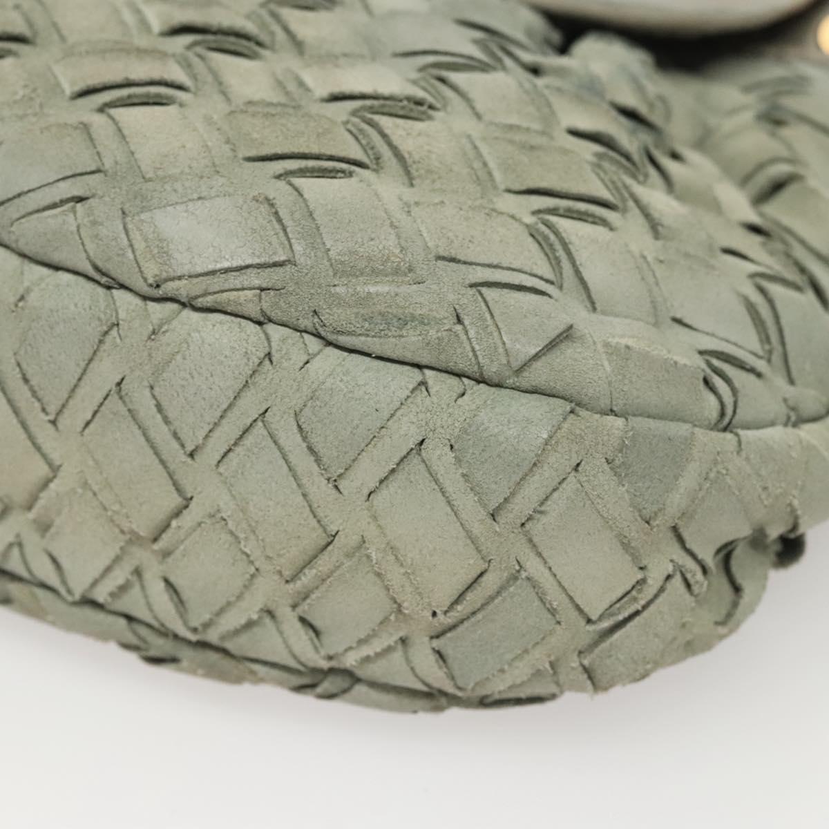 Miu Miu Shoulder Bag Suede Light Blue Gold Auth 116443