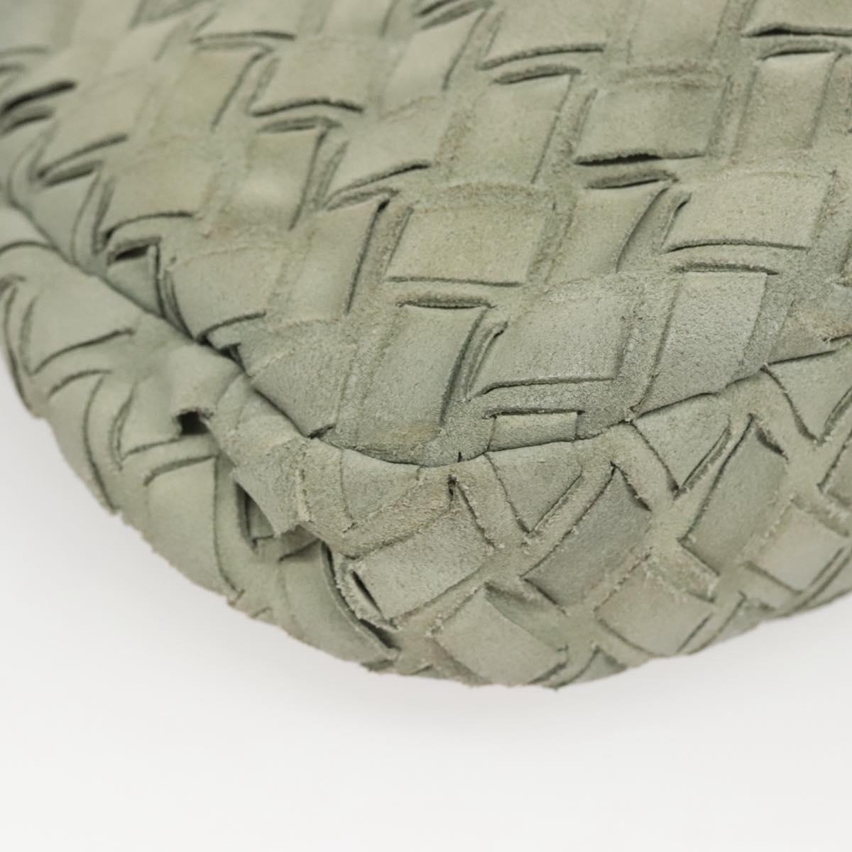 Miu Miu Shoulder Bag Suede Light Blue Gold Auth 116443