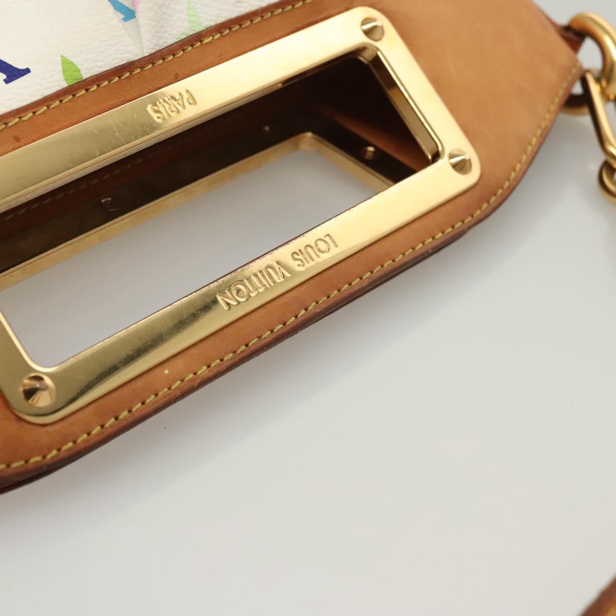 LOUIS VUITTON Monogram Multicolor Judy PM Shoulder Bag White M40257 Auth 116458