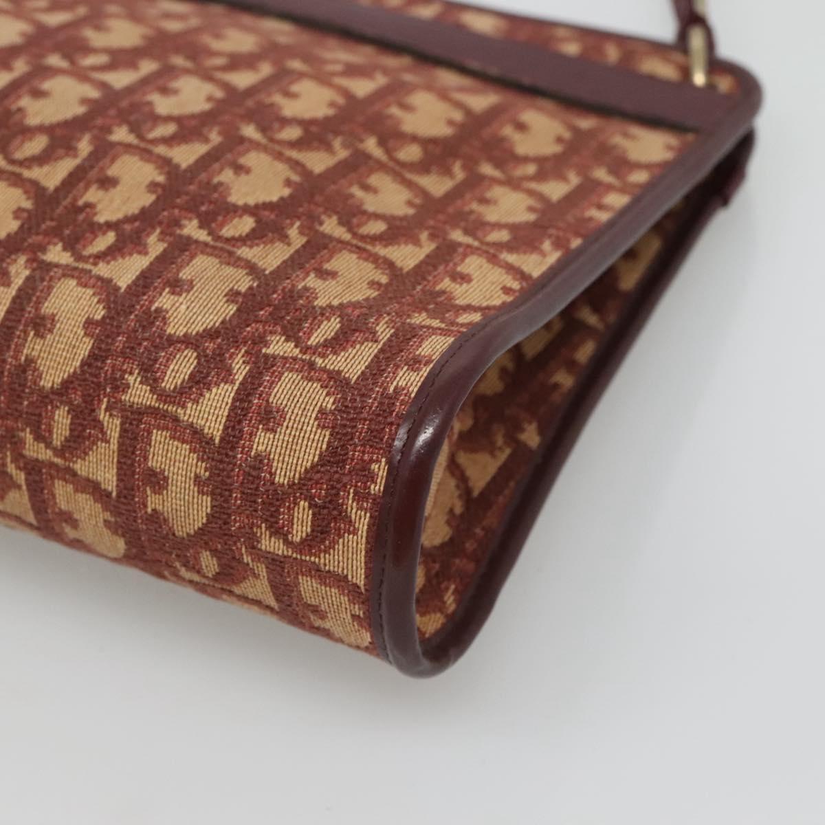 Christian Dior Trotter Canvas Shoulder Bag Red Auth 116463