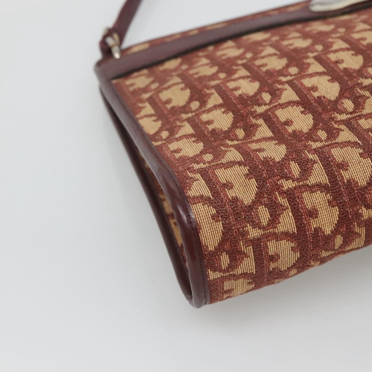 Christian Dior Trotter Canvas Shoulder Bag Red Auth 116463