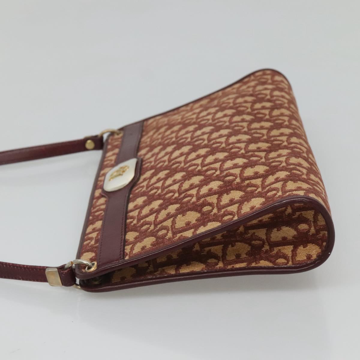 Christian Dior Trotter Canvas Shoulder Bag Red Auth 116463