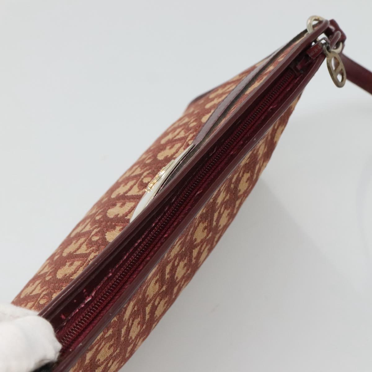 Christian Dior Trotter Canvas Shoulder Bag Red Auth 116463