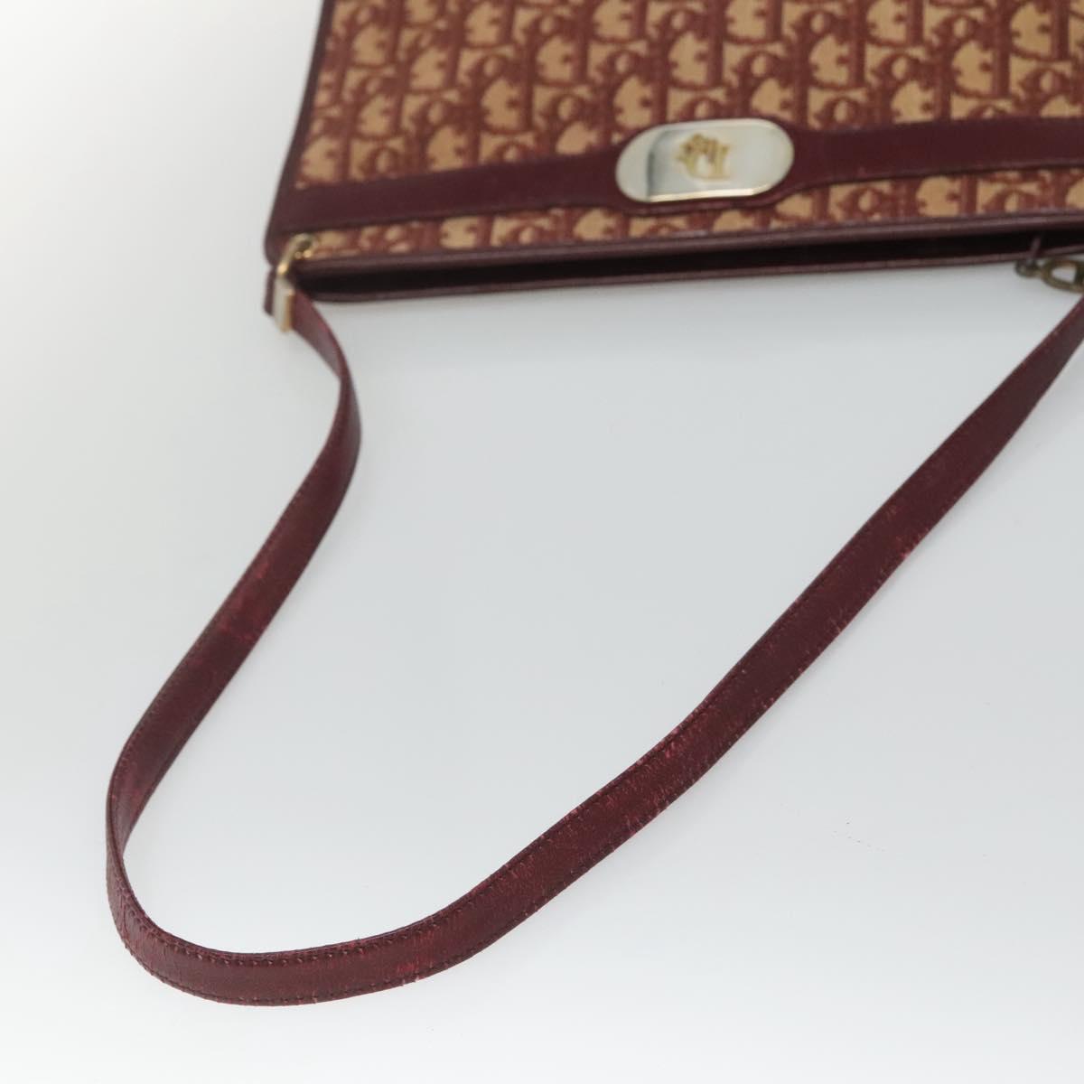 Christian Dior Trotter Canvas Shoulder Bag Red Auth 116463