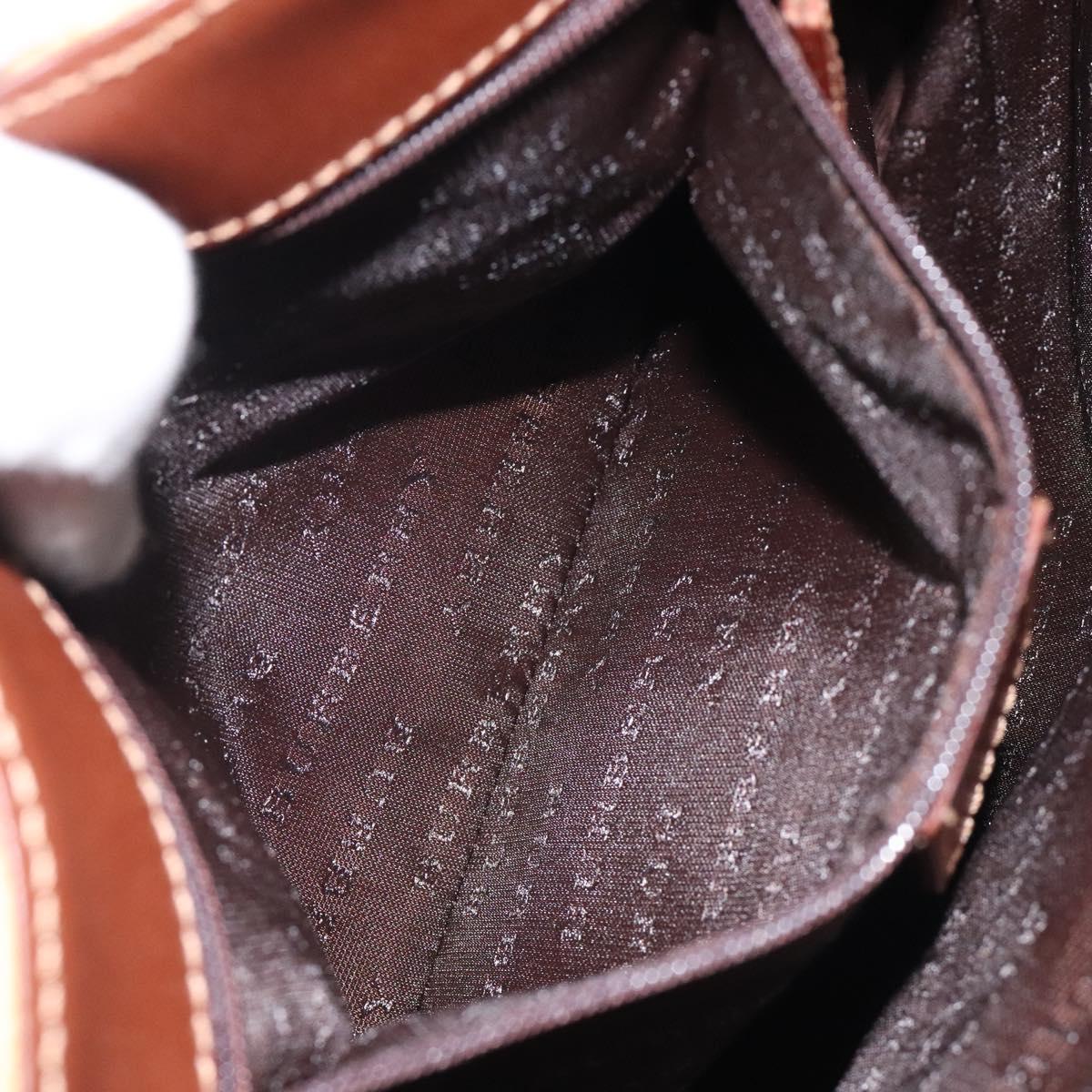 BURBERRY Nova Check Hand Bag PVC Leather Beige Auth 116465