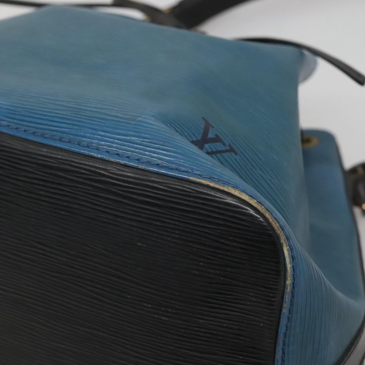 LOUIS VUITTON Epi Petit Noe Shoulder Bag Bicolor Black Blue M44152 Auth 116467