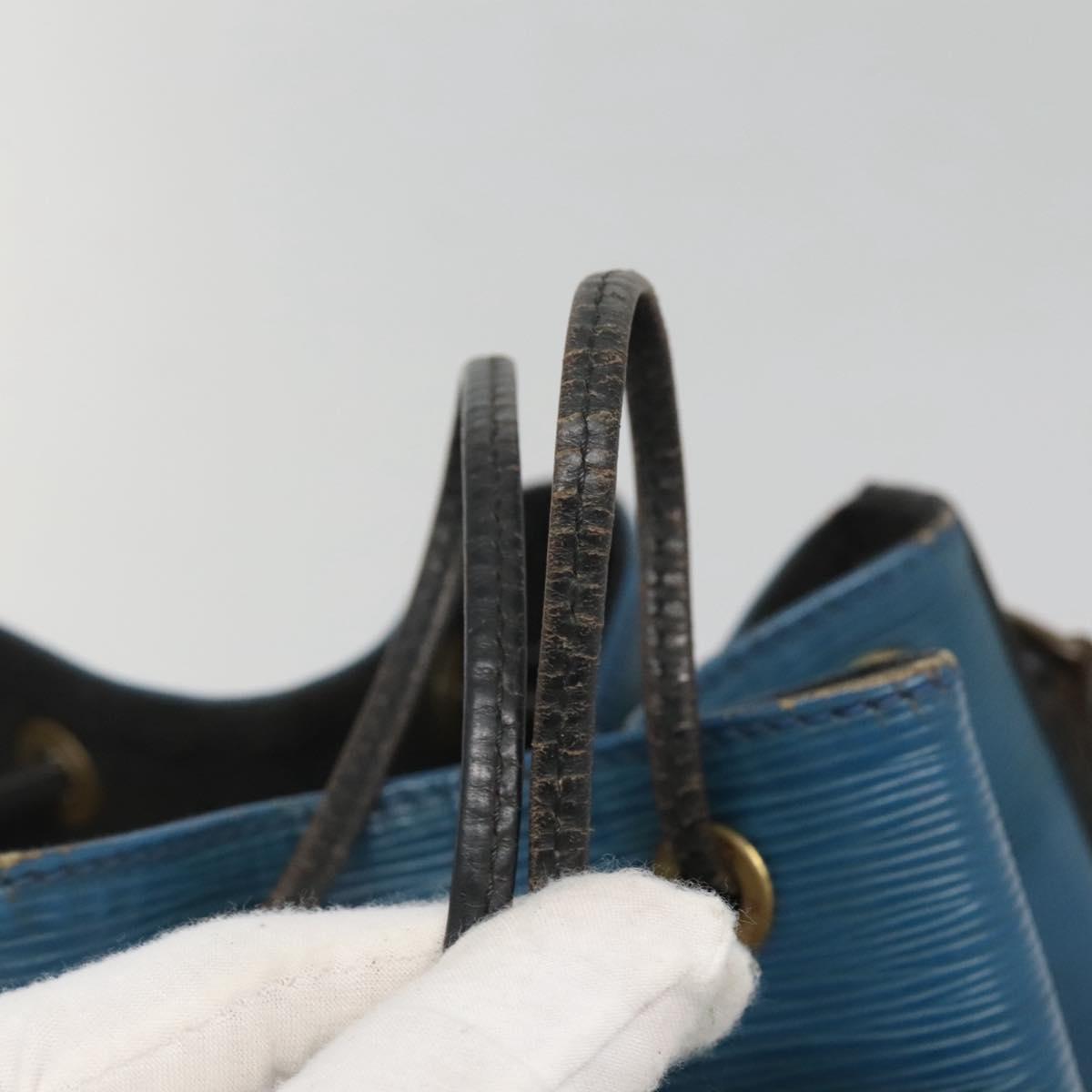 LOUIS VUITTON Epi Petit Noe Shoulder Bag Bicolor Black Blue M44152 Auth 116467