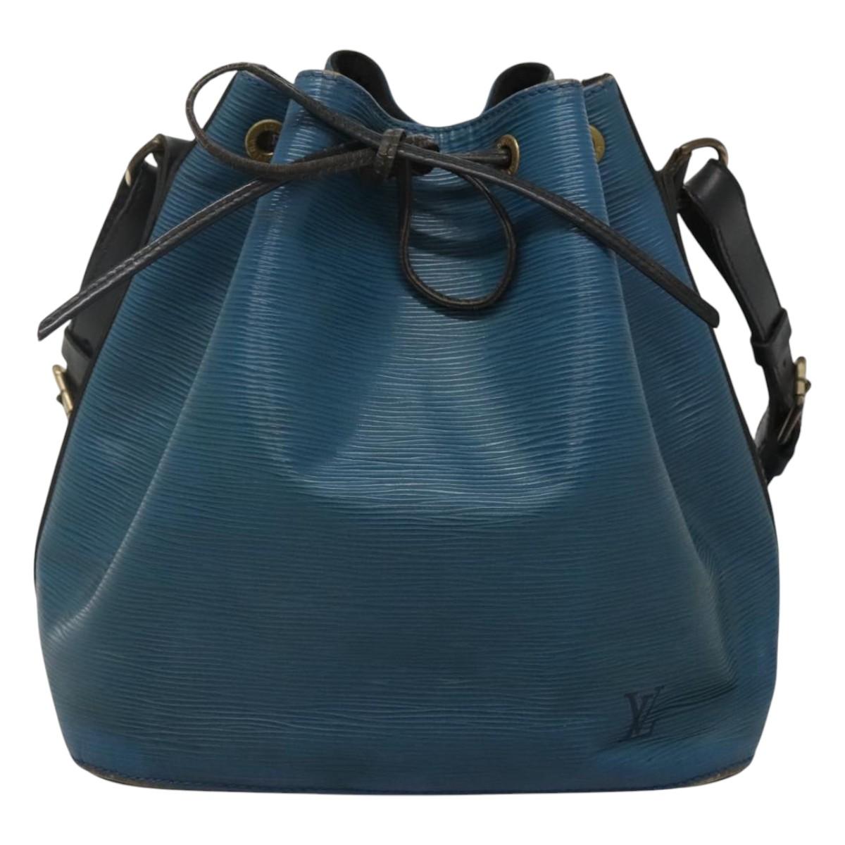 LOUIS VUITTON Epi Petit Noe Shoulder Bag Bicolor Black Blue M44152 Auth 116467
