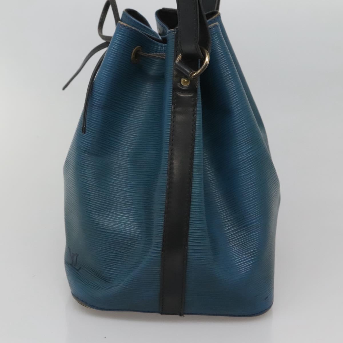 LOUIS VUITTON Epi Petit Noe Shoulder Bag Bicolor Black Blue M44152 Auth 116467