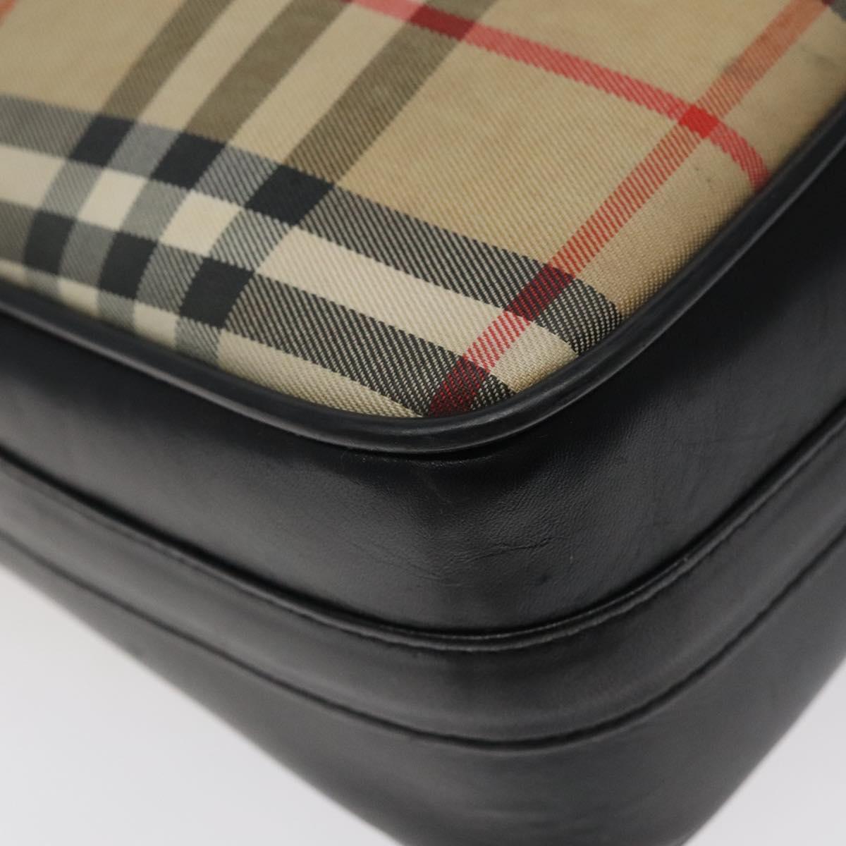 Burberrys Nova Check Shoulder Bag Canvas Beige Auth 116476