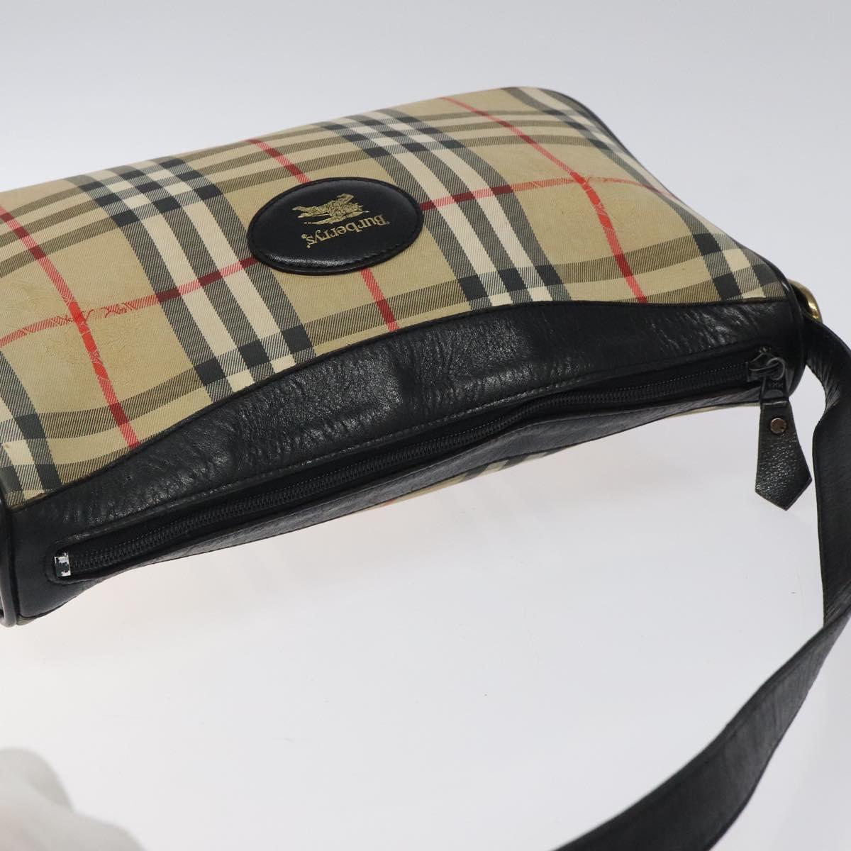 Burberrys Nova Check Shoulder Bag Canvas Beige Auth 116476