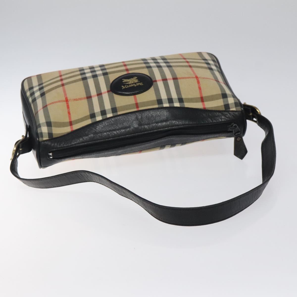 Burberrys Nova Check Shoulder Bag Canvas Beige Auth 116476