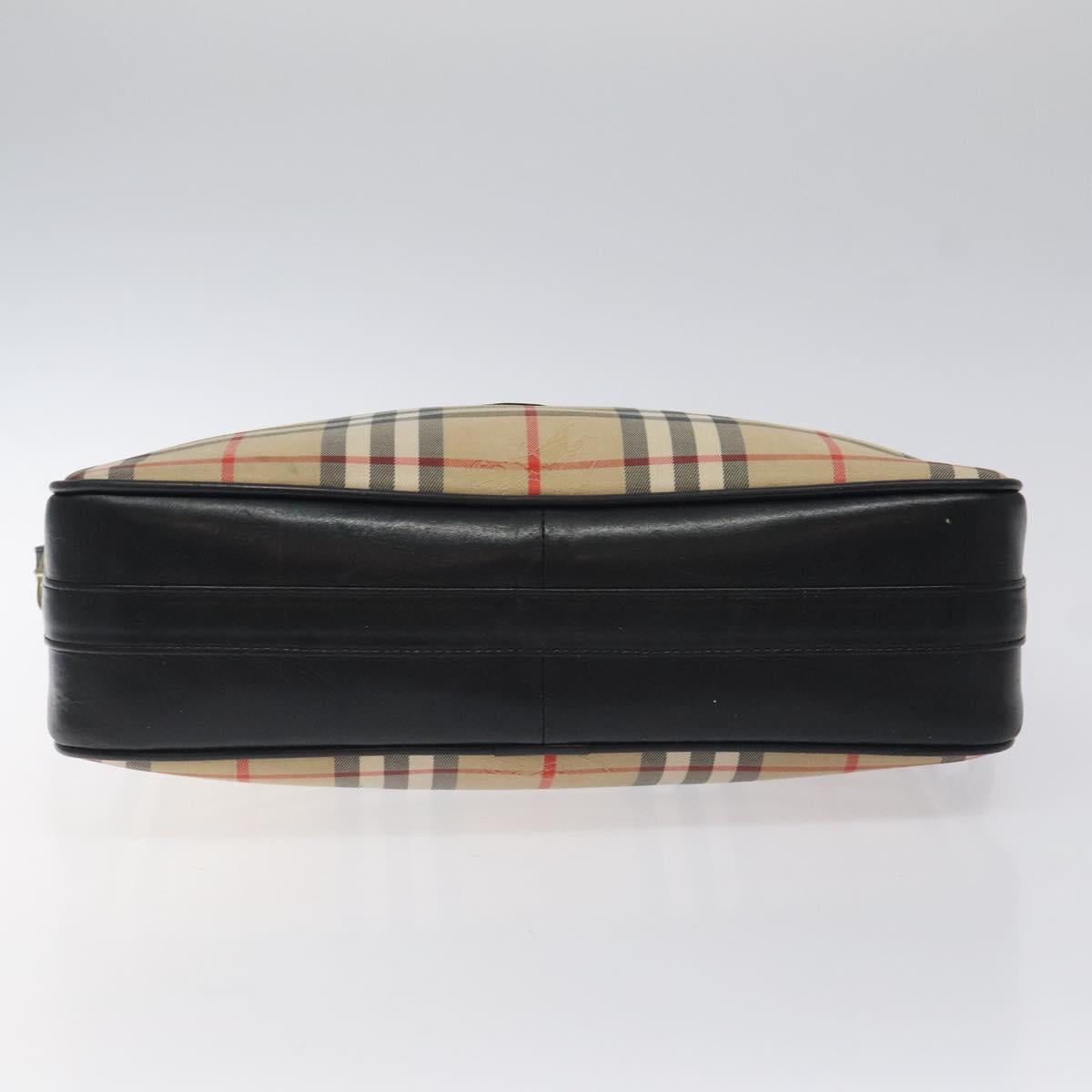 Burberrys Nova Check Shoulder Bag Canvas Beige Auth 116476