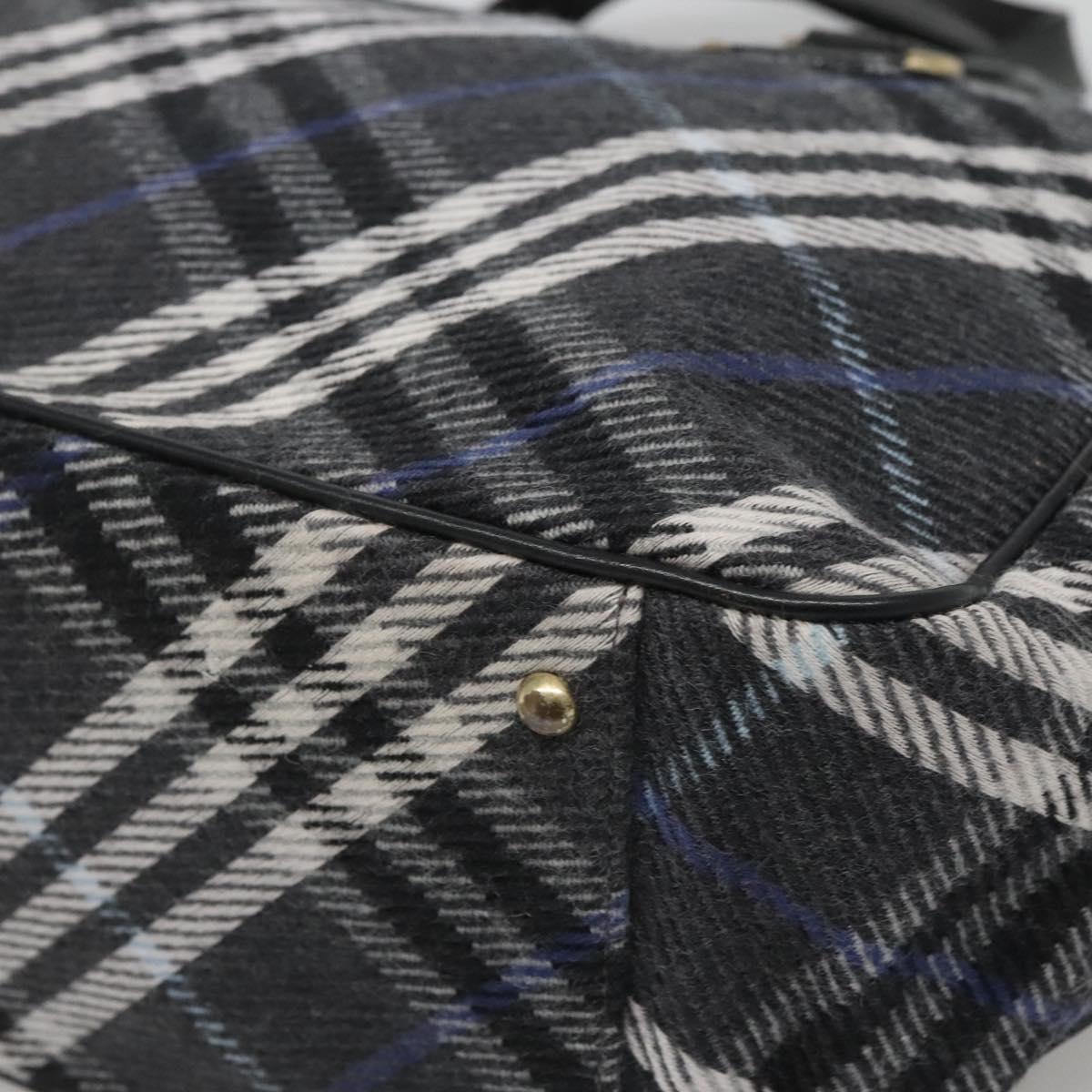 BURBERRY Nova Check Blue Label Tote Bag Wool Blue Auth 116491
