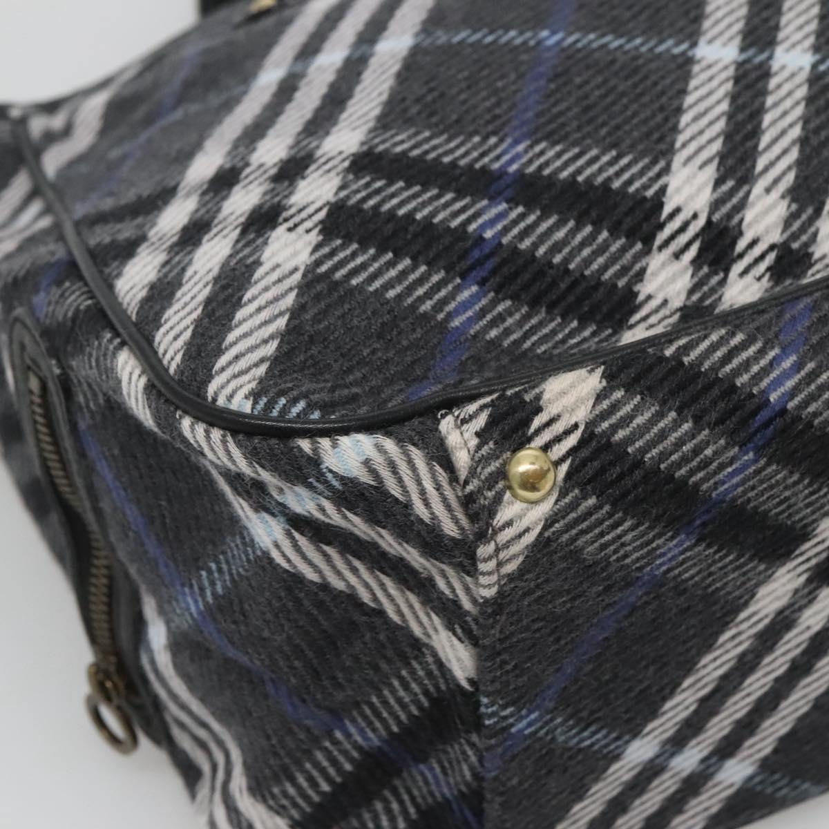 BURBERRY Nova Check Blue Label Tote Bag Wool Blue Auth 116491