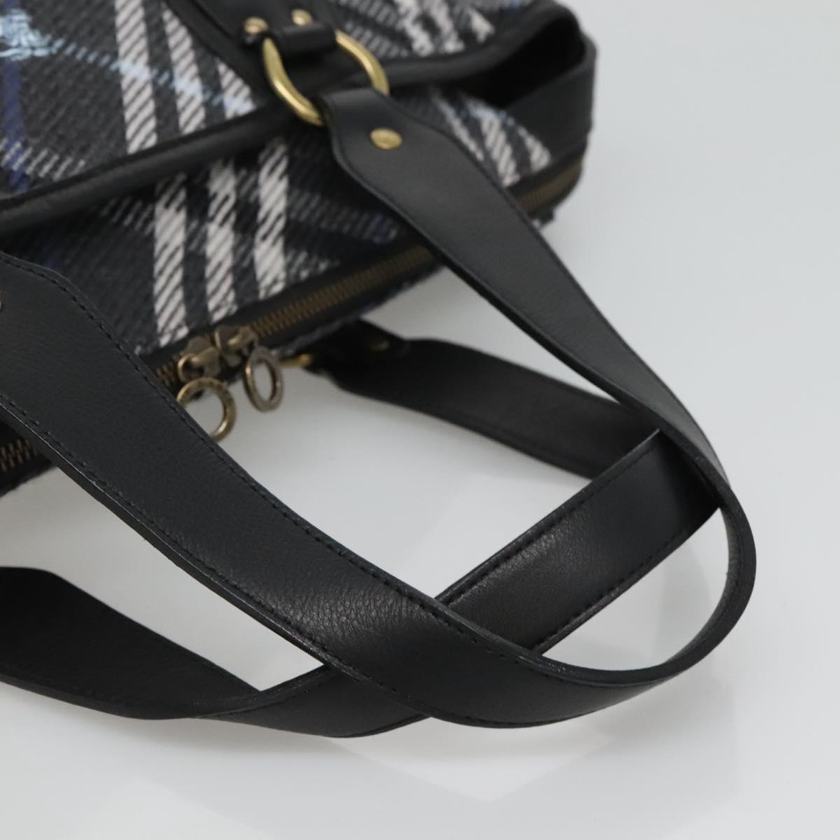 BURBERRY Nova Check Blue Label Tote Bag Wool Blue Auth 116491