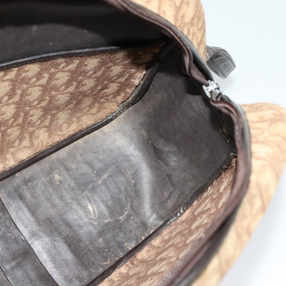 Christian Dior Trotter Canvas Shoulder Bag Brown Auth 116492