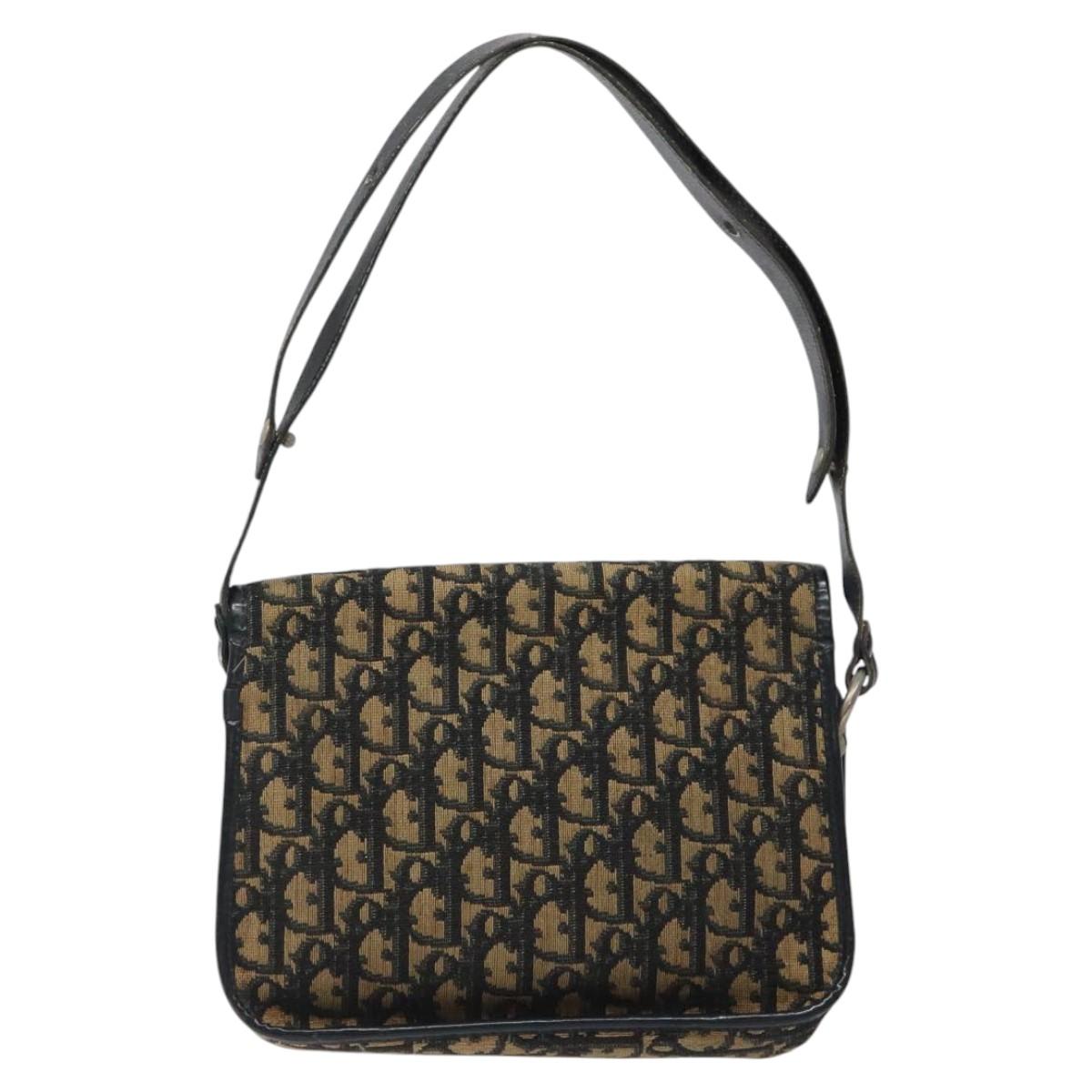 Christian Dior Trotter Canvas Shoulder Bag Navy Auth 116498