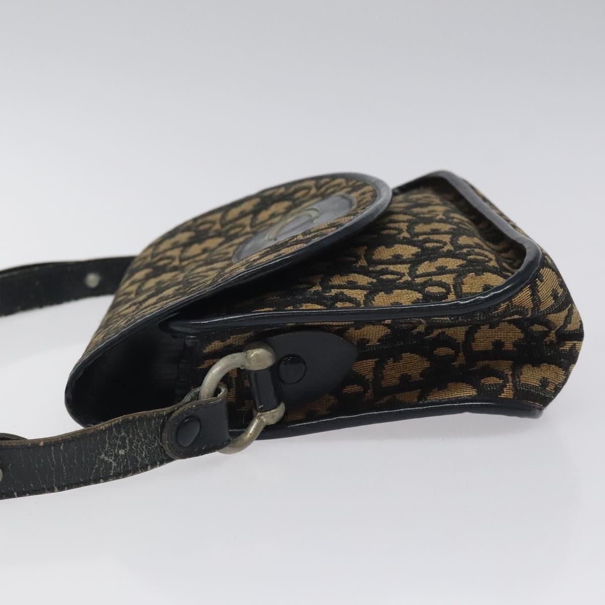 Christian Dior Trotter Canvas Shoulder Bag Navy Auth 116498