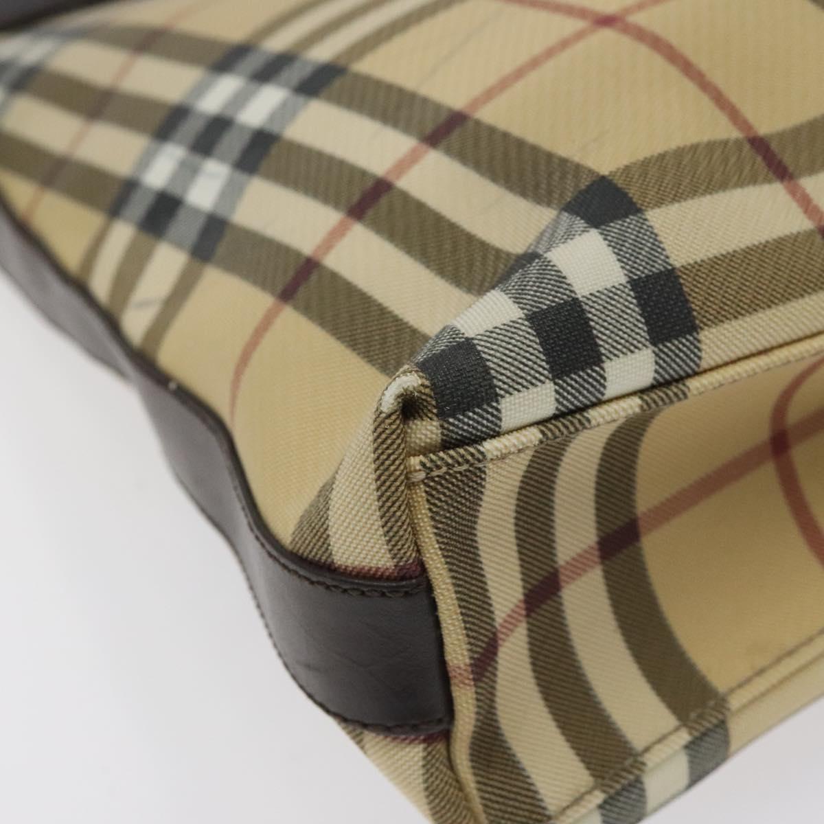 BURBERRY Nova Check Shoulder Bag PVC Beige Auth 116514