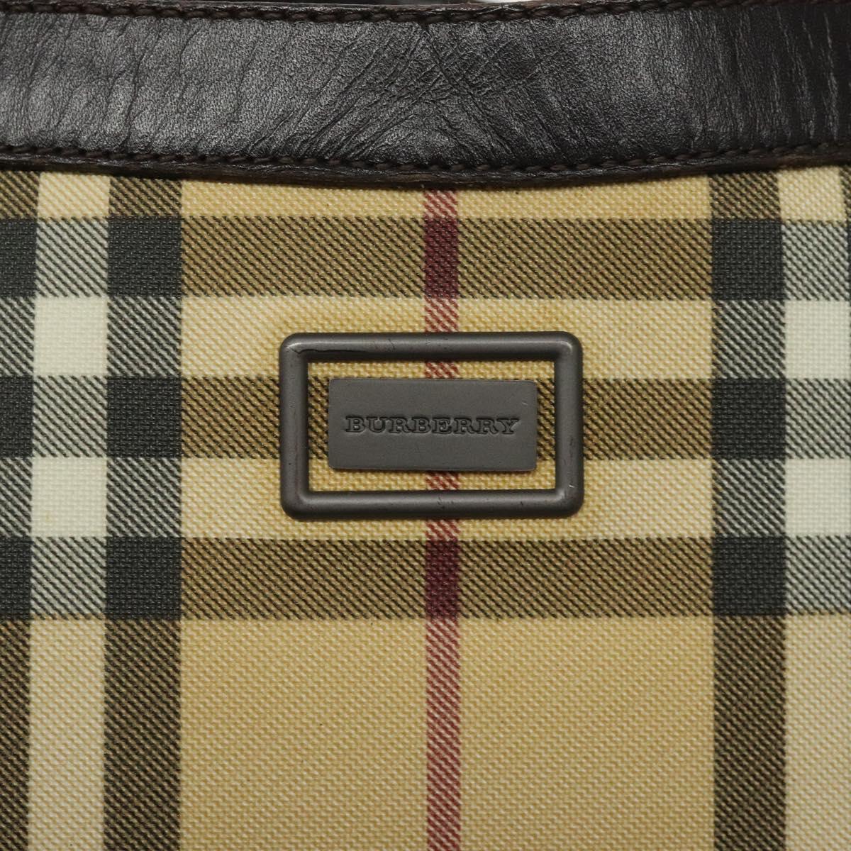 BURBERRY Nova Check Shoulder Bag PVC Beige Auth 116514
