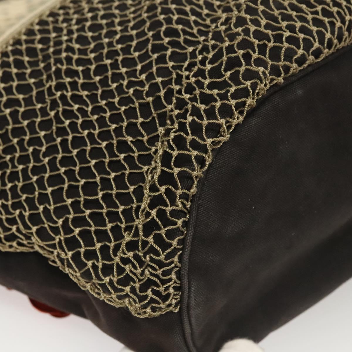 CHANEL Camelia Tote Bag Canvas Black CC Auth 116525