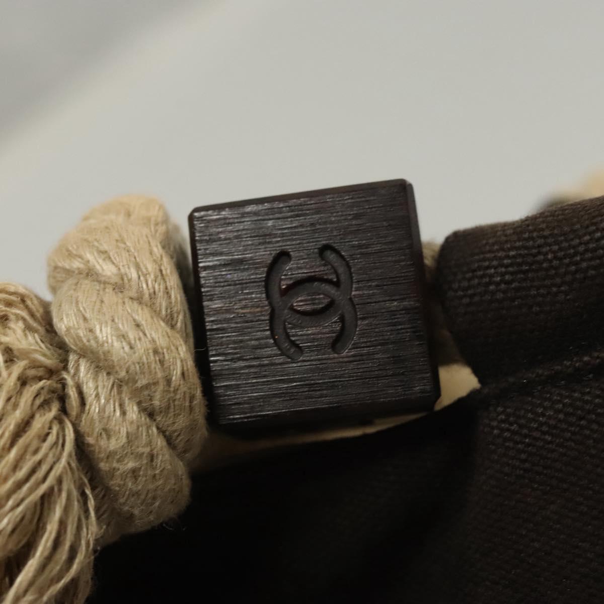 CHANEL Camelia Tote Bag Canvas Black CC Auth 116525