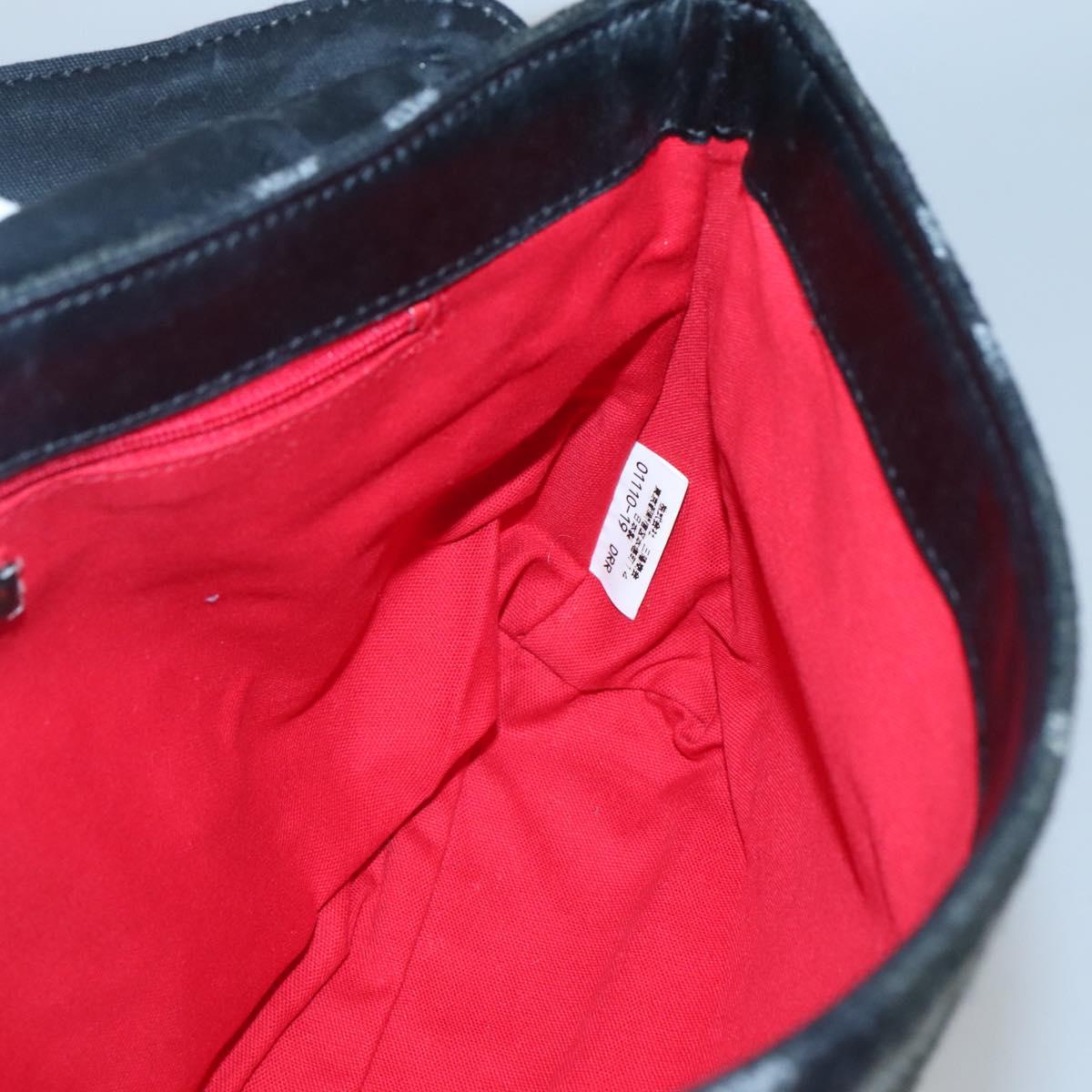 Burberrys Nova Check Blue Label Shoulder Bag Wool Khaki Silver Auth 116541