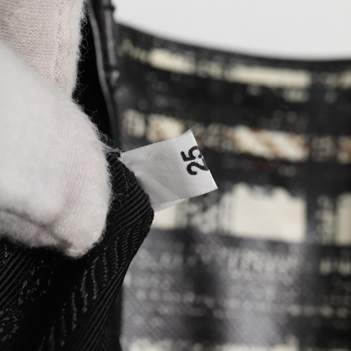 PRADA Hand Bag Nylon Leather 2way Black Silver Auth 116542AM