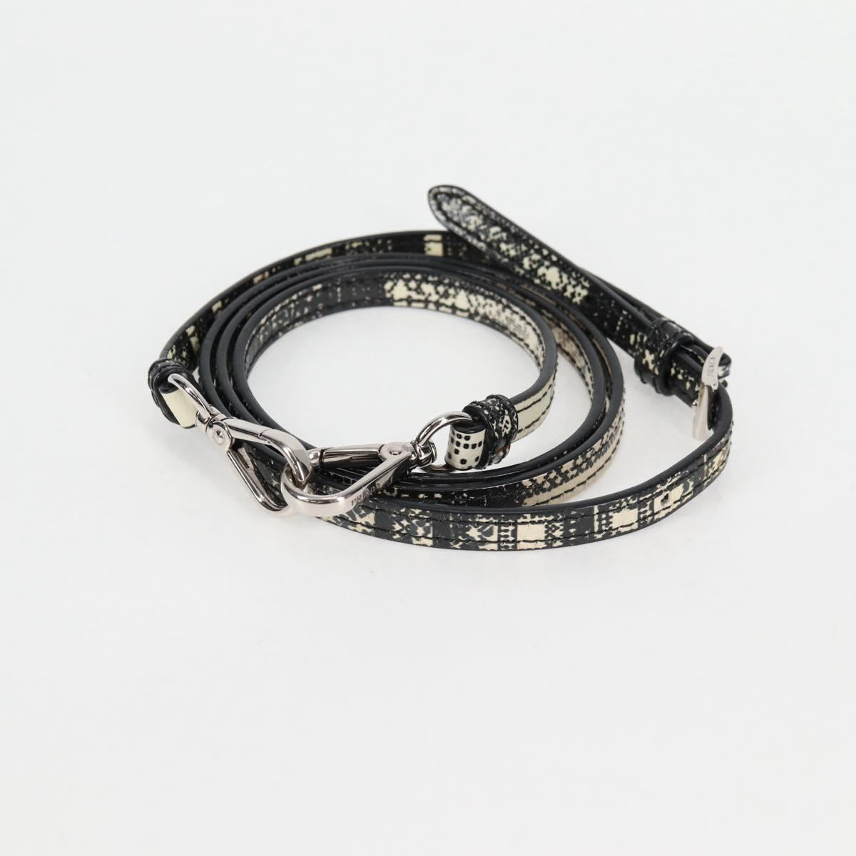 PRADA Hand Bag Nylon Leather 2way Black Silver Auth 116542AM