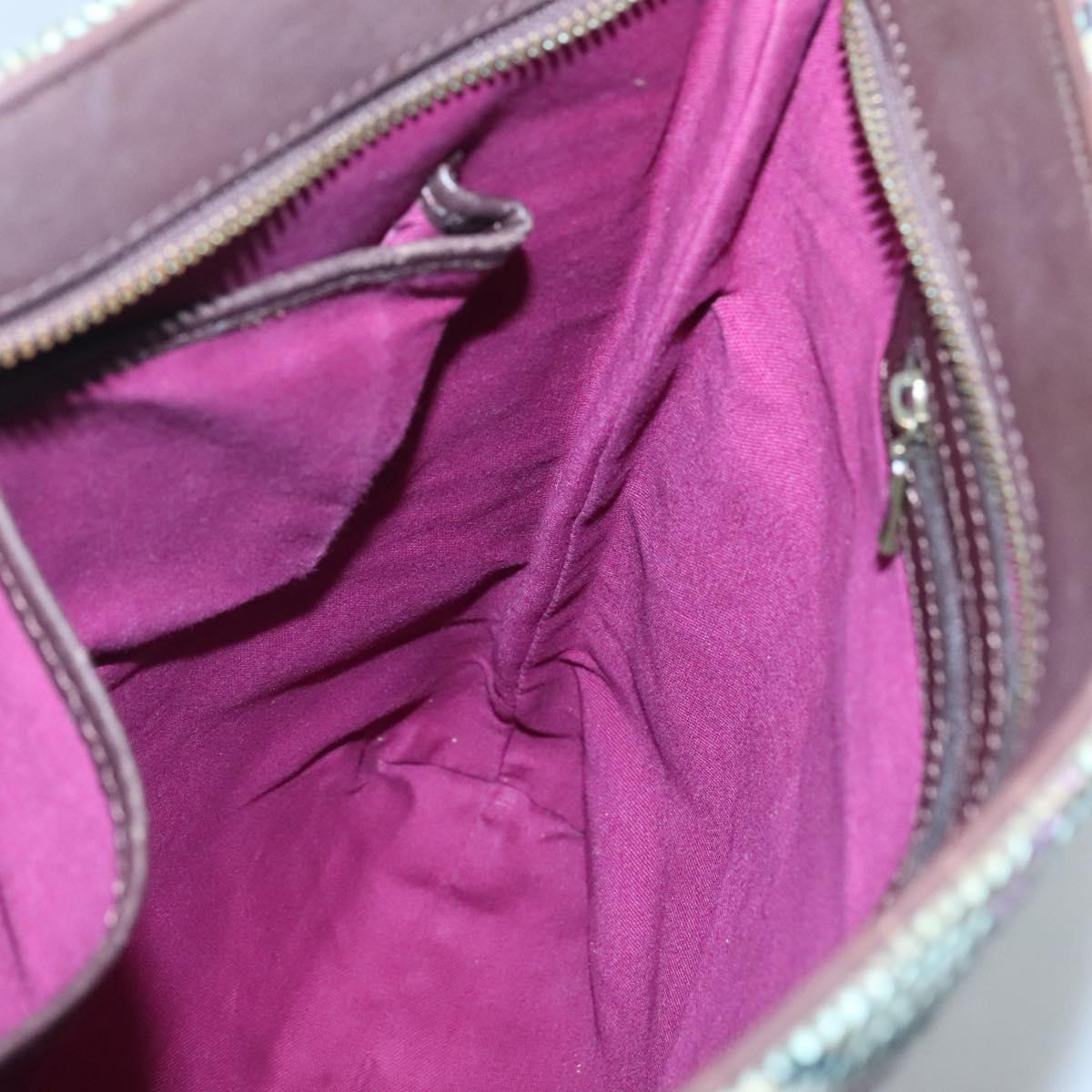 BURBERRY Nova Check Tote Bag Wool Green Gold Auth 116544