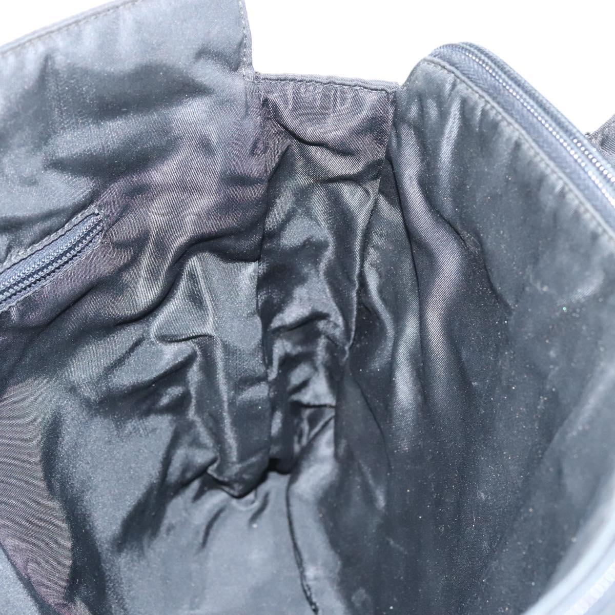 PRADA Hand Bag Nylon Black Silver Auth 116545