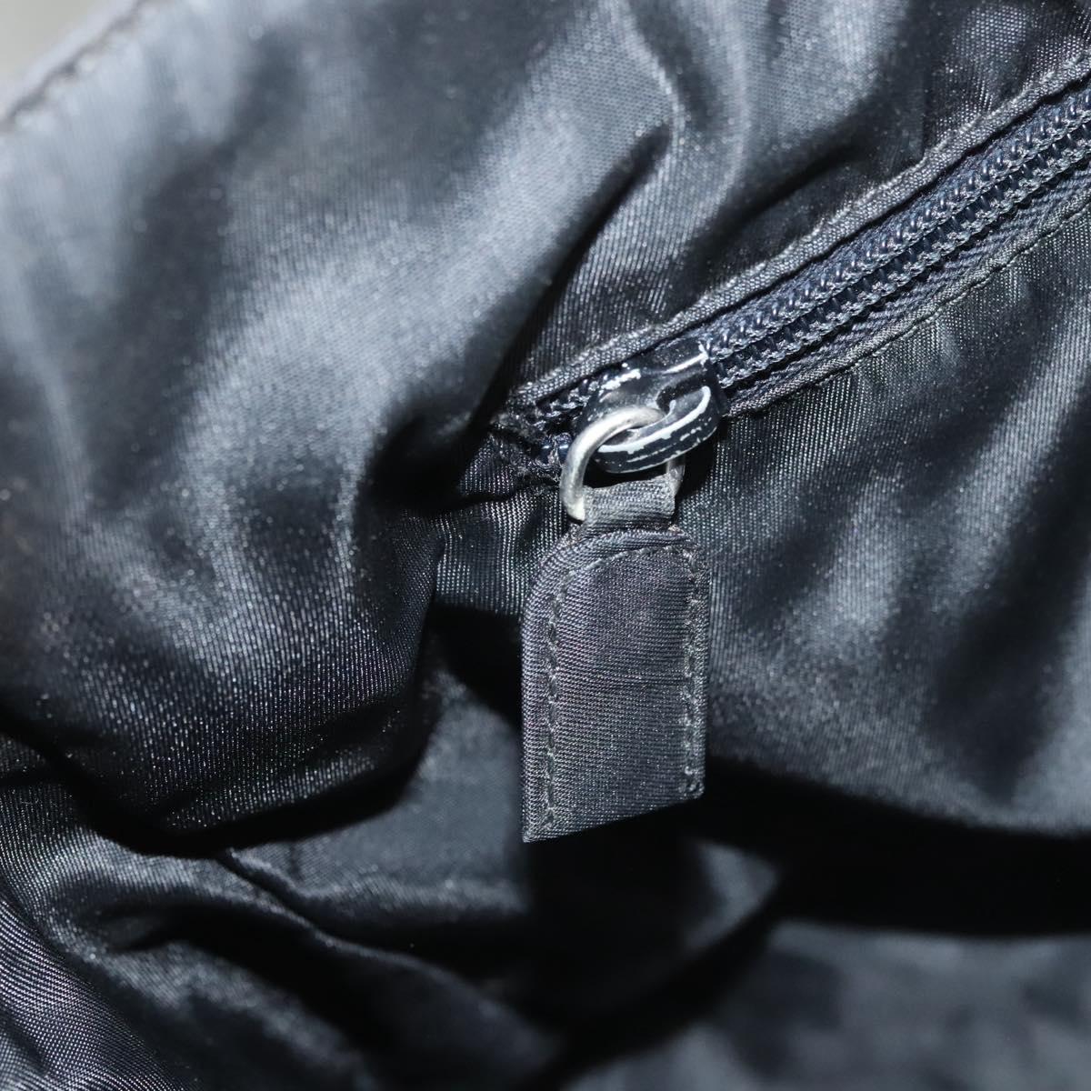 PRADA Hand Bag Nylon Black Silver Auth 116545
