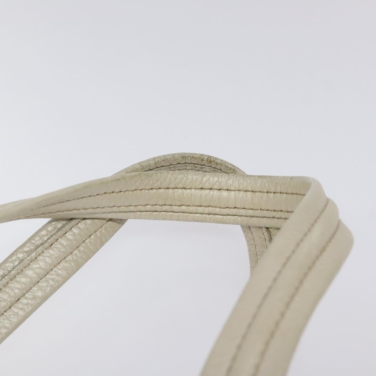 CELINE Hand Bag Leather Silver tone Auth 116558