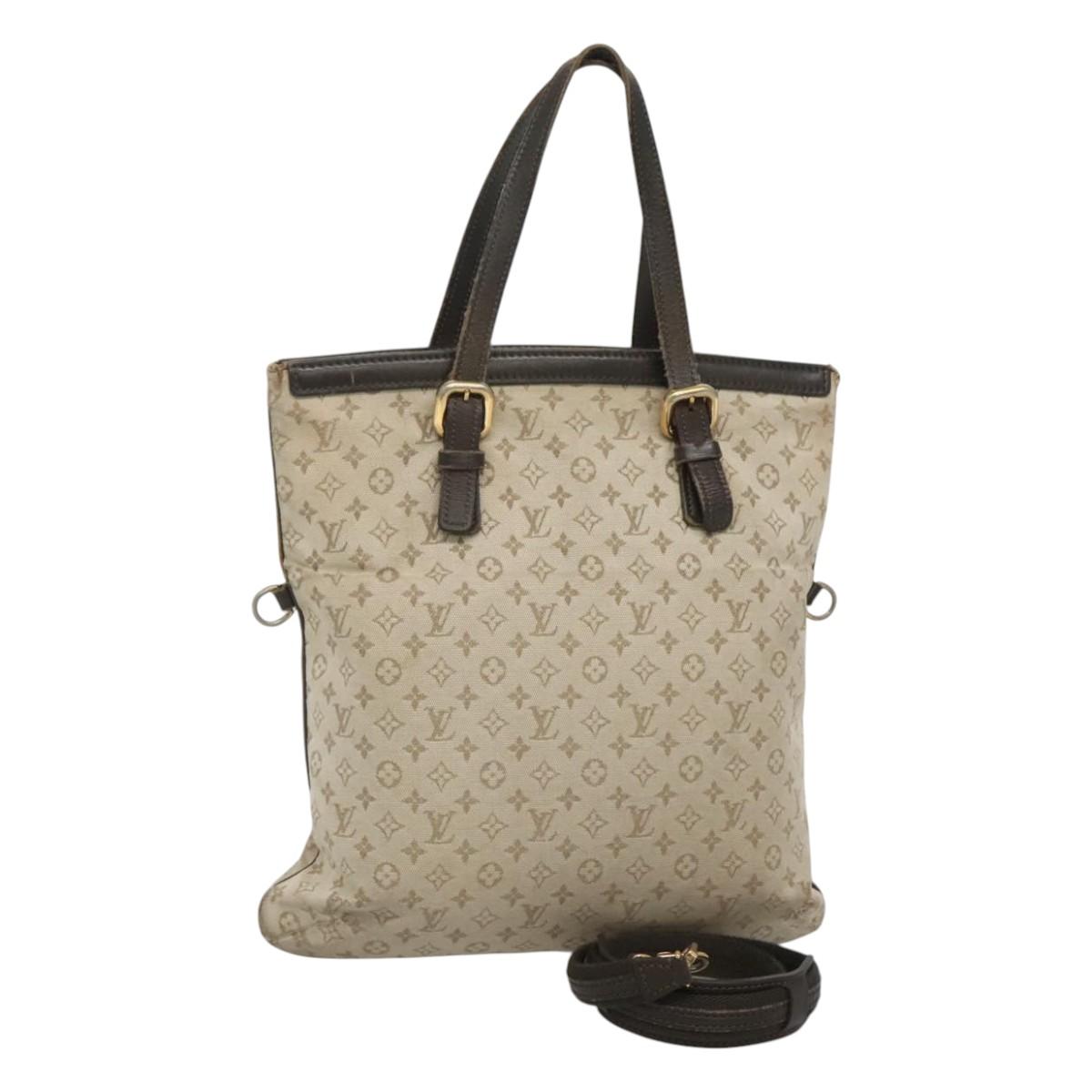 LOUIS VUITTON Monogram Mini Françoise 2Way Tote Bag Khaki M92209 Auth 116567