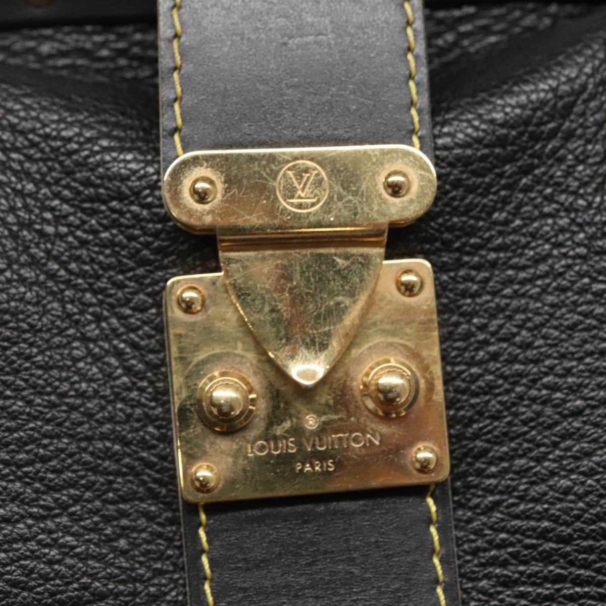 LOUIS VUITTON Suhari Angenu PM Hand Bag Leather Black M91805 LV Auth 116592