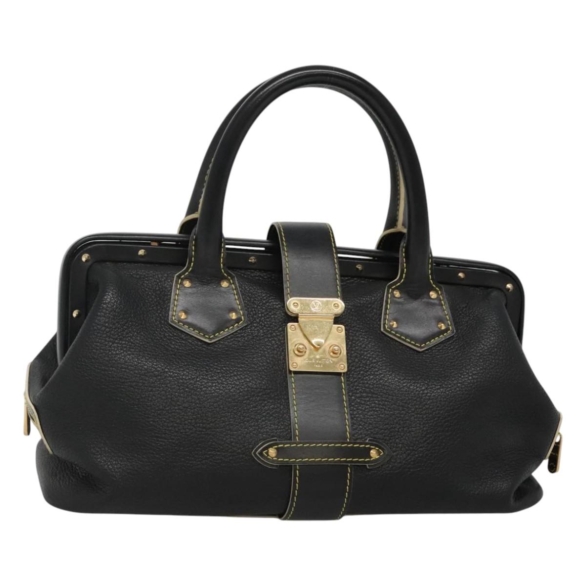 LOUIS VUITTON Suhari Angenu PM Hand Bag Leather Black M91805 LV Auth 116592