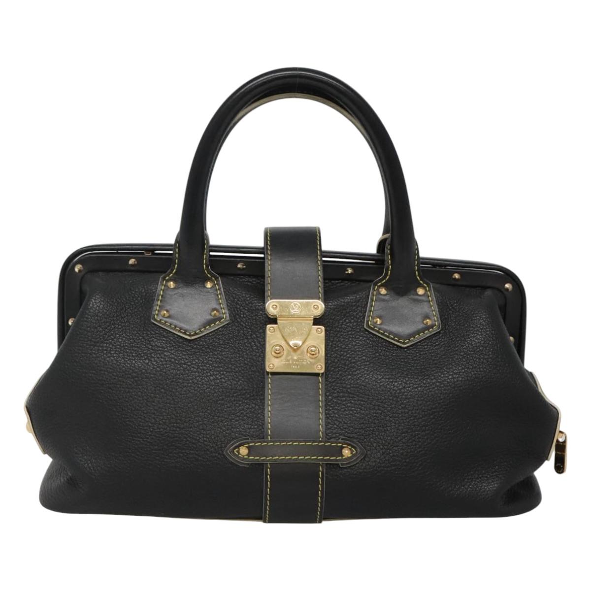 LOUIS VUITTON Suhari Angenu PM Hand Bag Leather Black M91805 LV Auth 116592