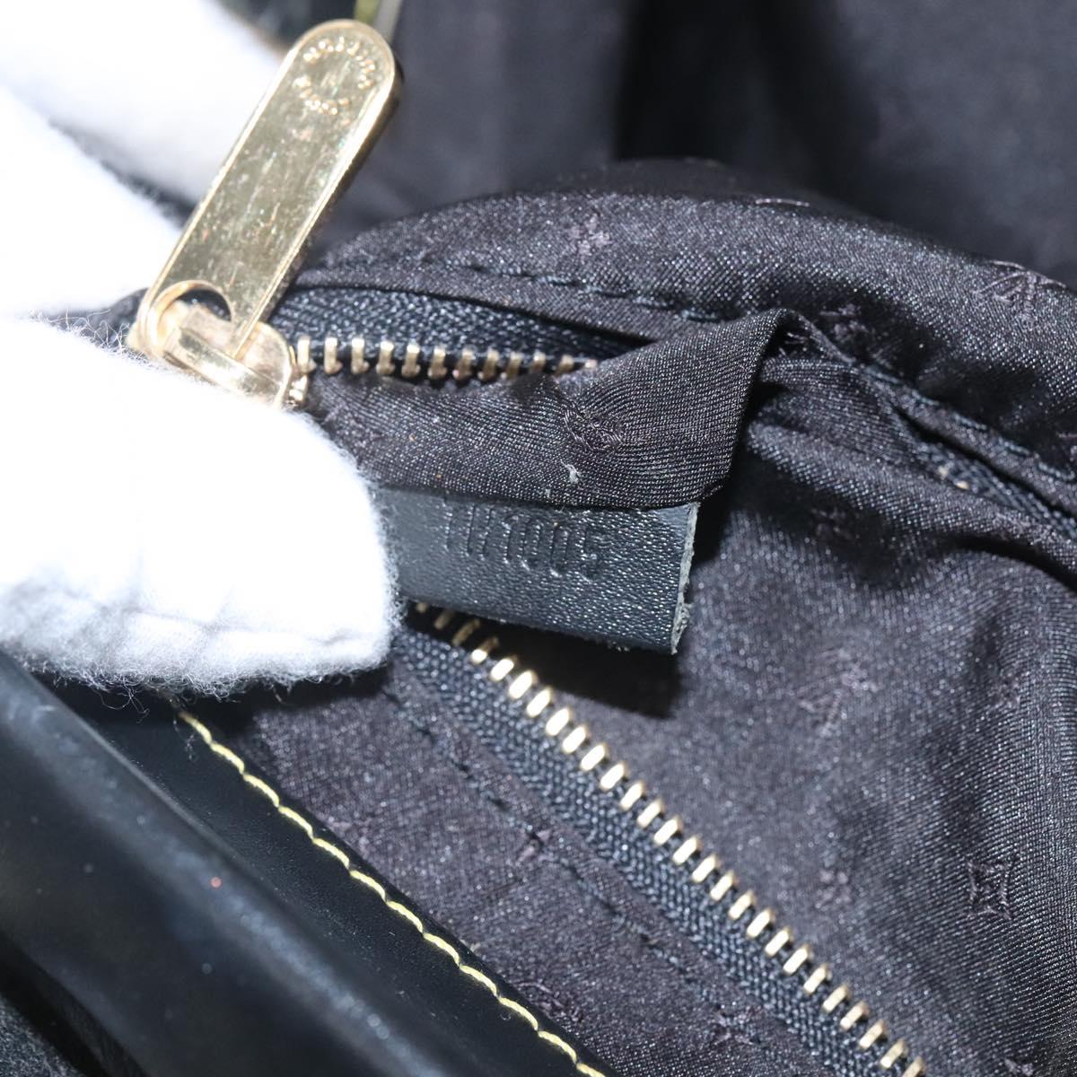 LOUIS VUITTON Suhari Angenu PM Hand Bag Leather Black M91805 LV Auth 116592