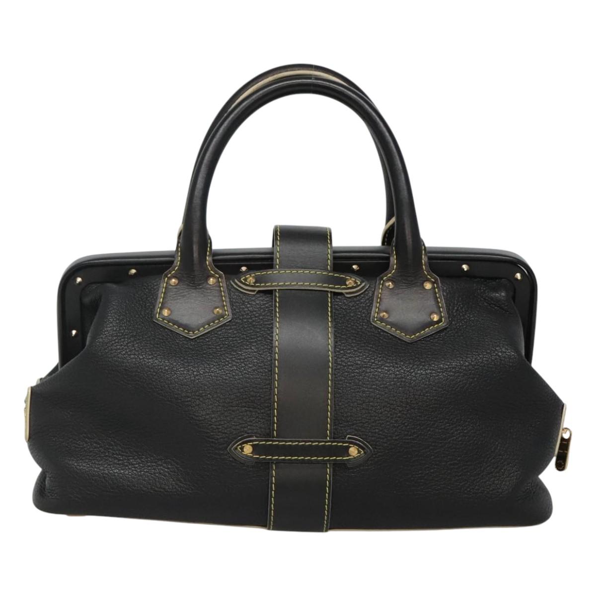 LOUIS VUITTON Suhari Angenu PM Hand Bag Leather Black M91805 LV Auth 116592