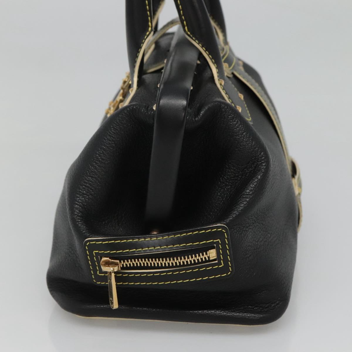 LOUIS VUITTON Suhari Angenu PM Hand Bag Leather Black M91805 LV Auth 116592